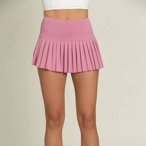 mauve gold hinge pleated skirt